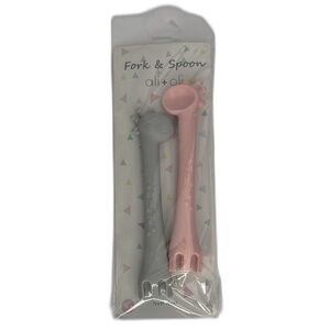 Ali + Oli Pink and Gray‎ Kids Giraffe Utensil Set